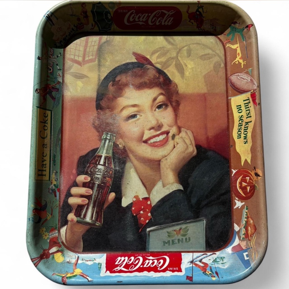 Coca-Cola Retro Serving Tray with Red Accents
